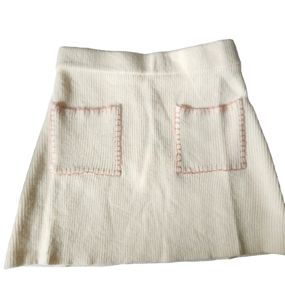 Jacquie The Label Cream Knit A-line Mini Skirt Size Small - Picture 2 of 8